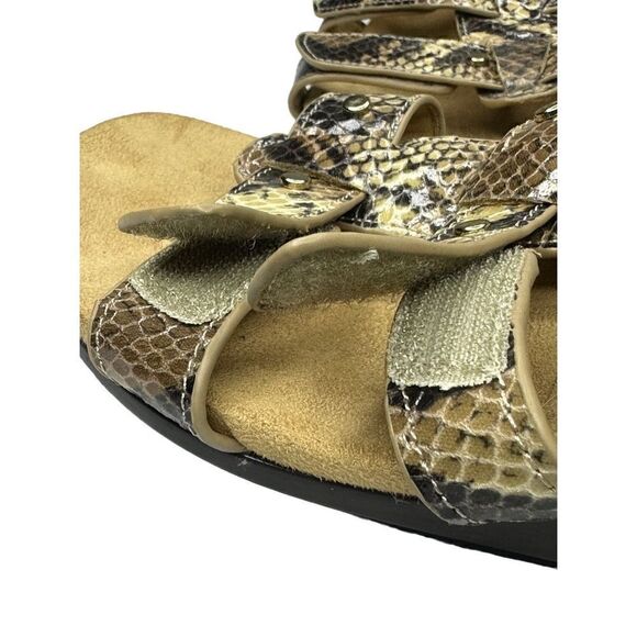 VIONIC NEW Radia Snakeskin Wedge Sandals Slides Size 8 - Picture 6 of 14